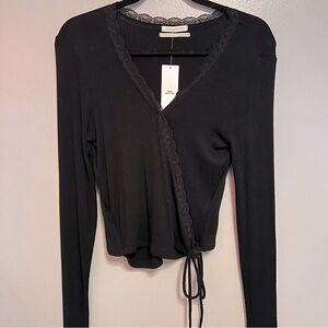 UO Cross Tie Long Sleeve Top